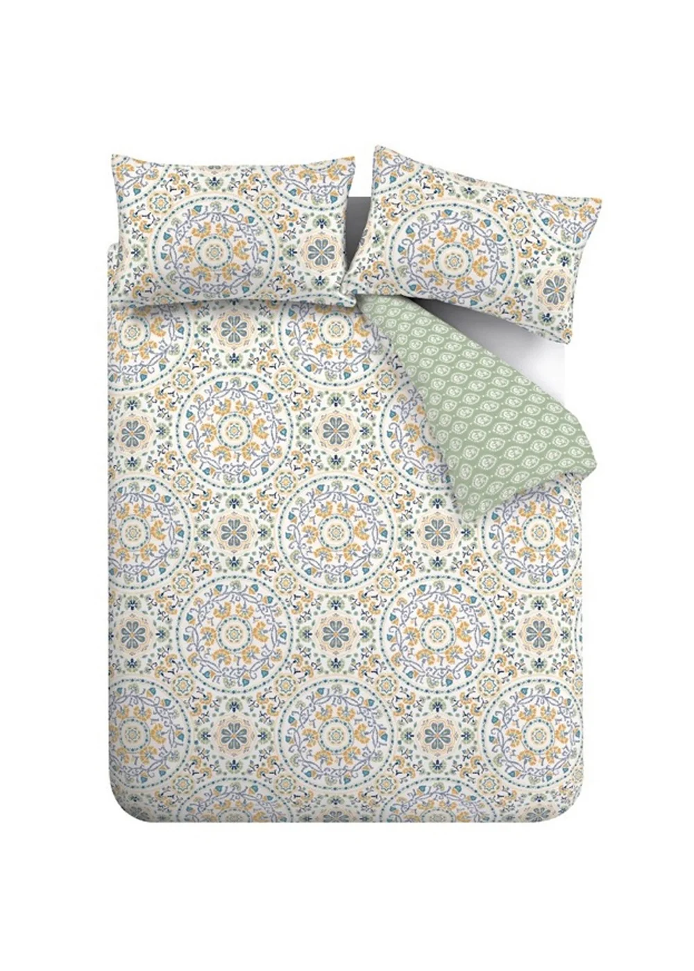 Pineapple Elephant Safiya Mandala Reversible Duvet Cover Set - Single Image 5
