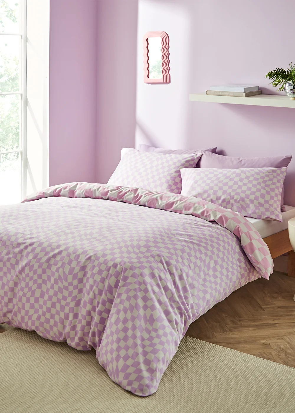 Sassy B Bedding Checkerboard Wave Reversible Duvet Cover Set - Single Image 2