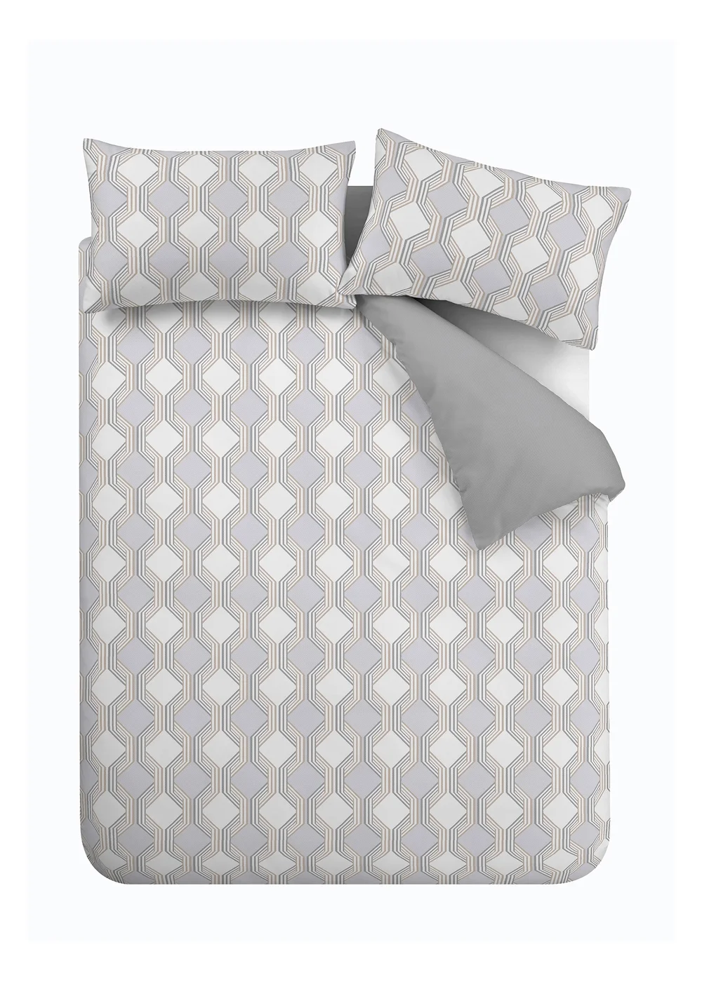 Bianca Fine Linens Atticus Geometric 200 Thread Count Cotton Reversible Duvet Cover Set - Single Image 5