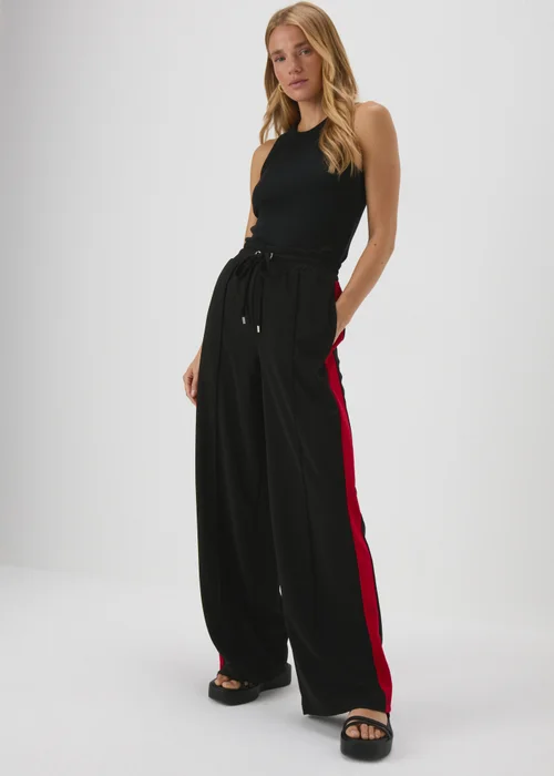 Black Side Stripe Tapered Trousers - 8 Image 1