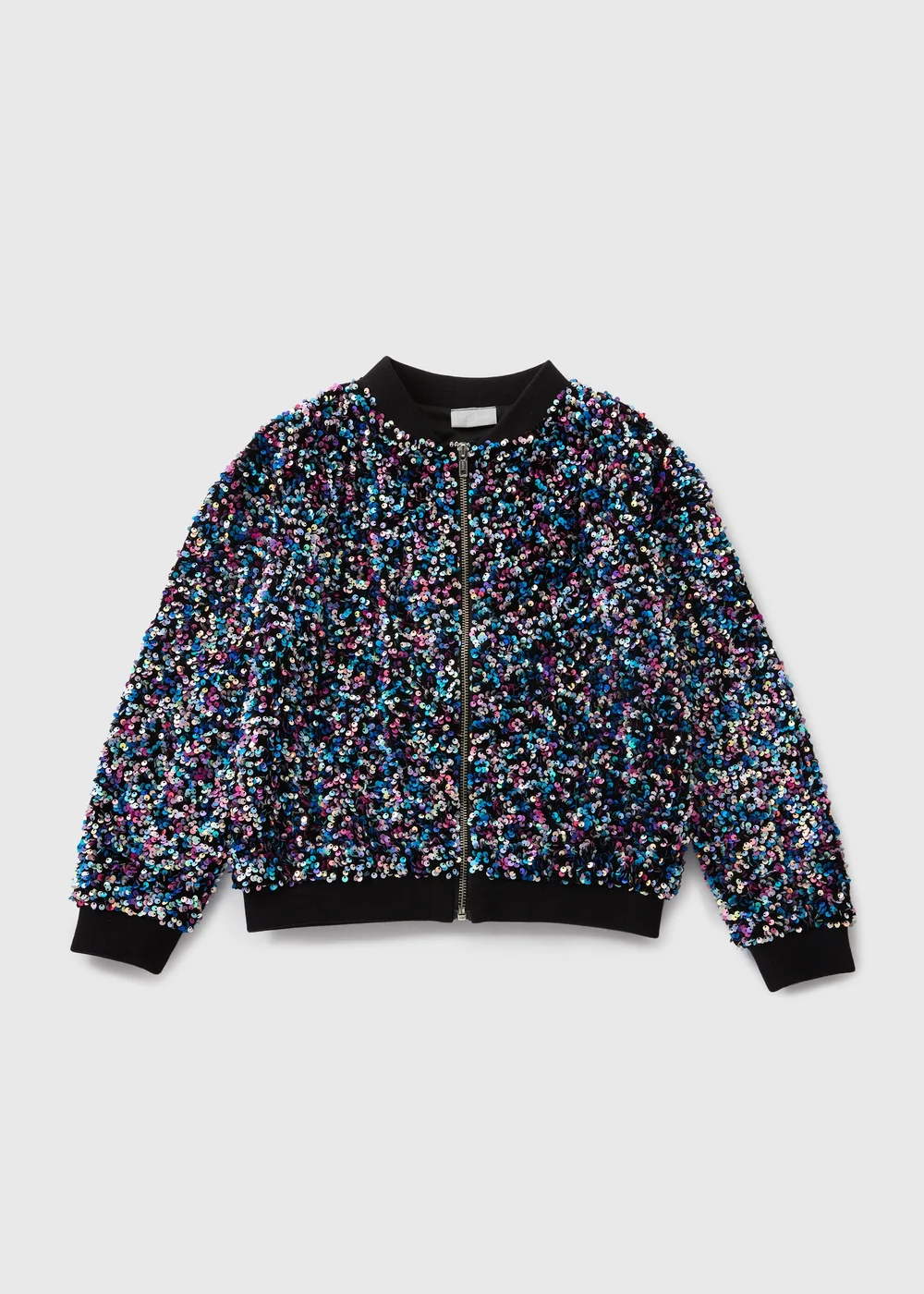 Girls Multicolour Sequin Bomber Jacket (7-15yrs) - 7 Yrs Image 1