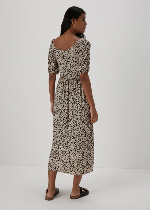Beige Animal Print Midi Dress - 8 Image 2
