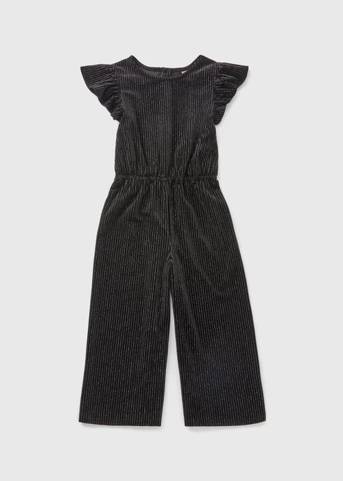 Girls Black Velour Jumpsuit (7-15yrs) - 10 Yrs Image 1