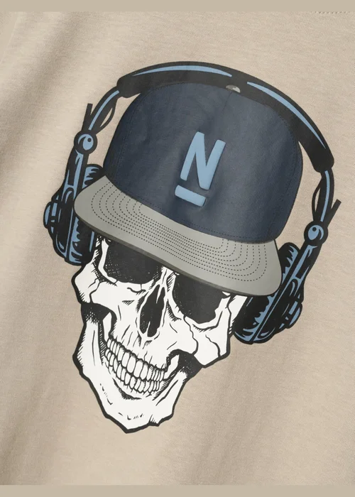 Name It Kids Beige Skull T-Shirt (6-12yrs) - 7 - 8 Years Image 3