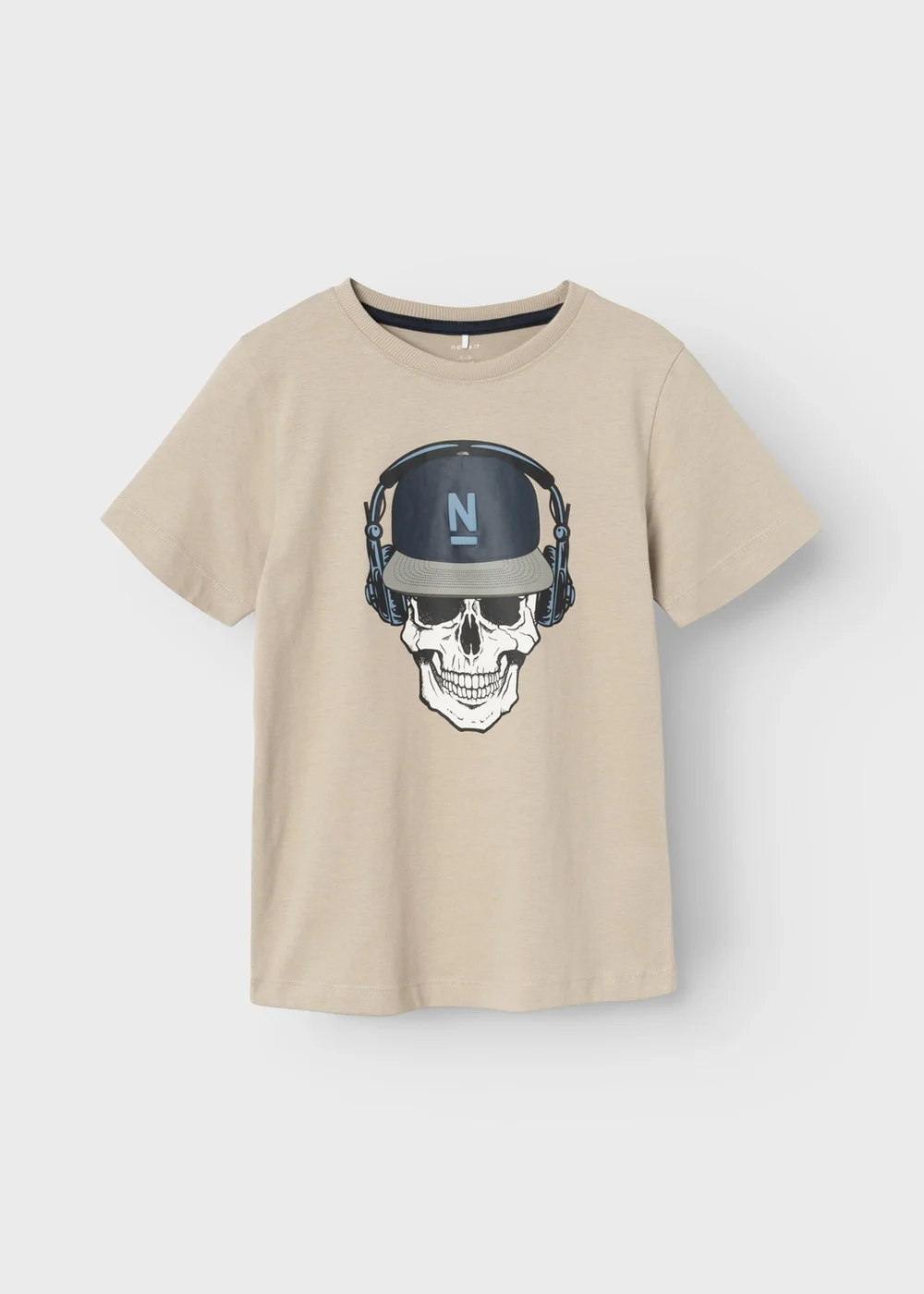 Name It Kids Beige Skull T-Shirt (6-12yrs) - 7 - 8 Years Image 1