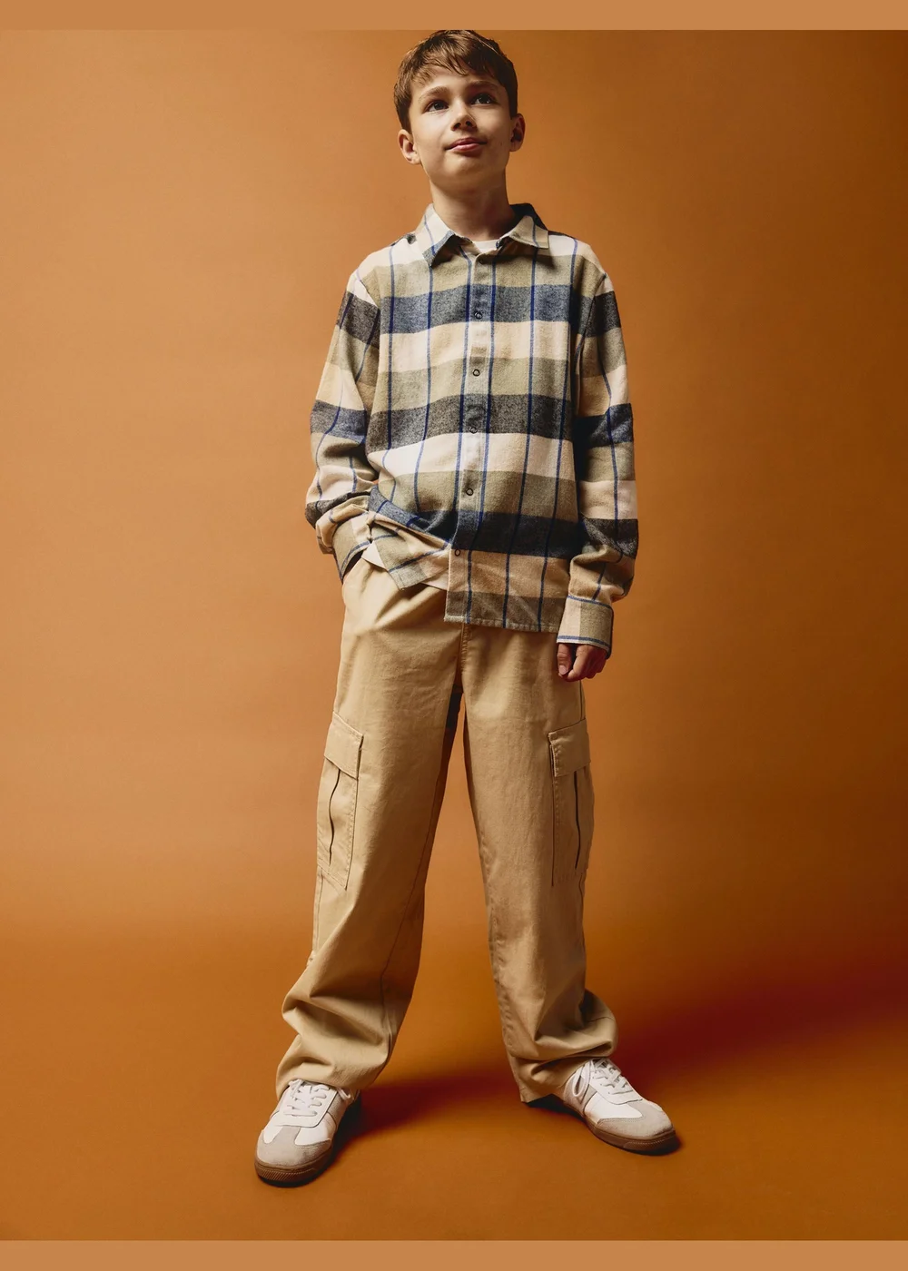 Name It Boys Beige Cargo Trousers (7-12yrs) - 8 Yrs Image 1