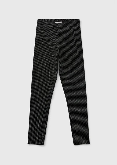 Black Glitter Velvet Leggings (7-15yrs) - Age 10 Years Image 1