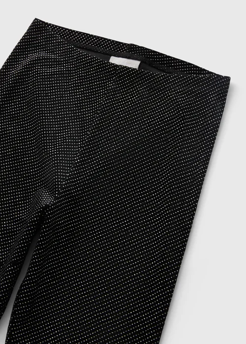 Black Glitter Velvet Leggings (7-15yrs) - Age 10 Years Image 2