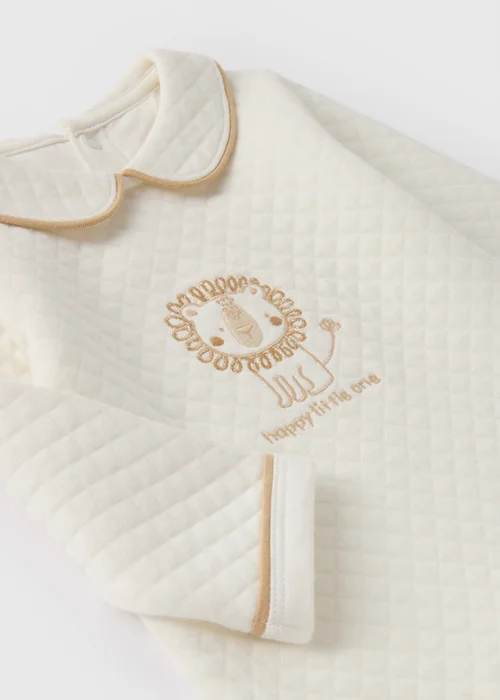 Baby Cream Safari Quilted Sleepsuit (Newborn-18mths) - Age 0 - 3 Months Image 2