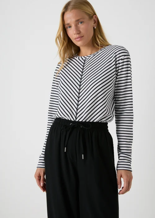 Cream Stripe Long Sleeve Top - 8 Image 1