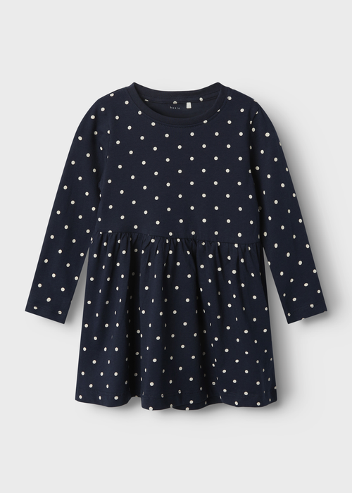 Name It Kids Navy Polka Dot Jersey Dress (1-5yrs) - 1 - 1.5 Years Image 1