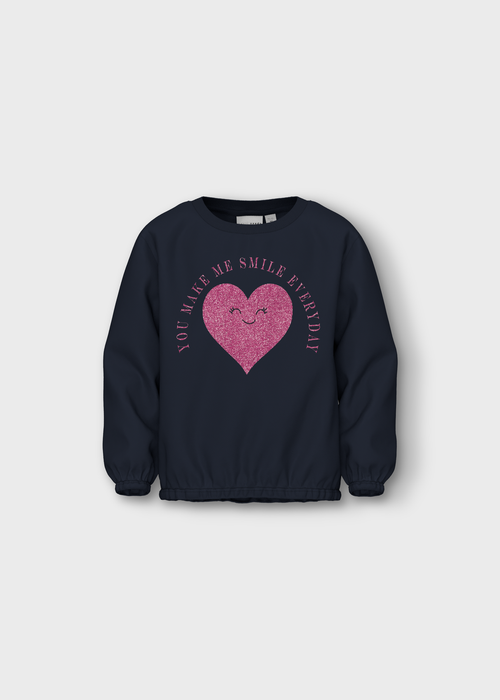 Name It Kids Navy Heart Sweatshirt (1-5yrs) - 1-1.5 Yrs Image 1