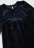 Girls Navy Glitter Velvet Skater Dress (1-7yrs) - 1 to 1 half years Image 2