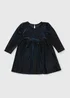 Girls Navy Glitter Velvet Skater Dress (1-7yrs) - 1 to 1 half years Image 1