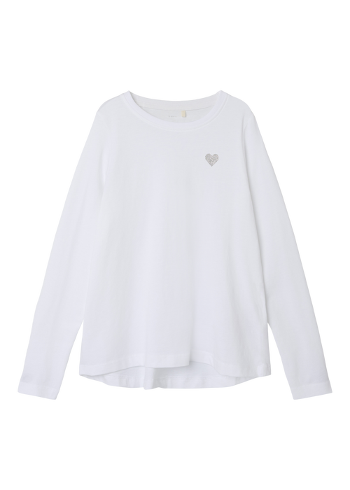 Name It Kids White Heart Long Sleeve T-Shirt (6-12yrs) - 6 Years Image 4