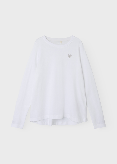 Name It Kids White Heart Long Sleeve T-Shirt (6-12yrs) - 6 Years Image 1