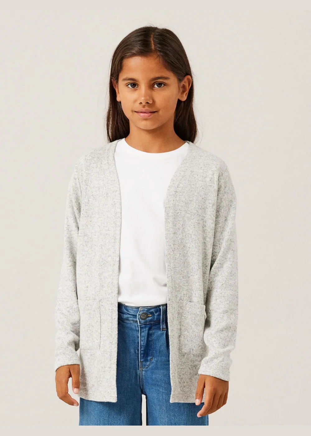 Name It Kids Grey Knitted Cardigan (6-12yrs) - 6 Yrs Image 1