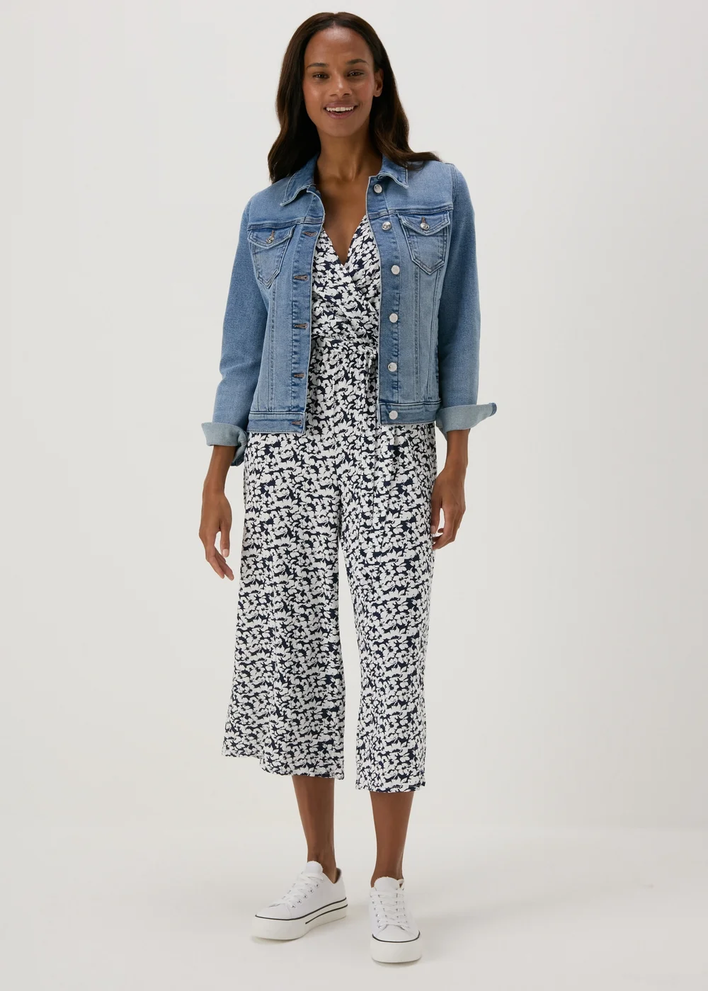 Navy Jersey Wrap Jumpsuit - 8 Image 4