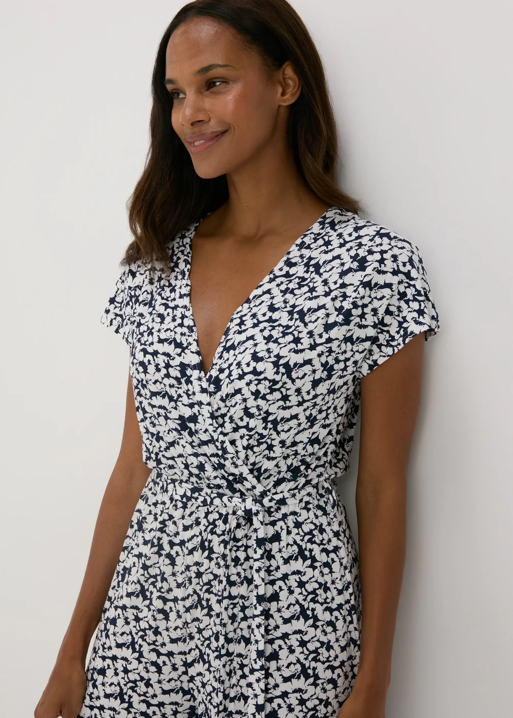 Navy Jersey Wrap Jumpsuit - 8 Image 3