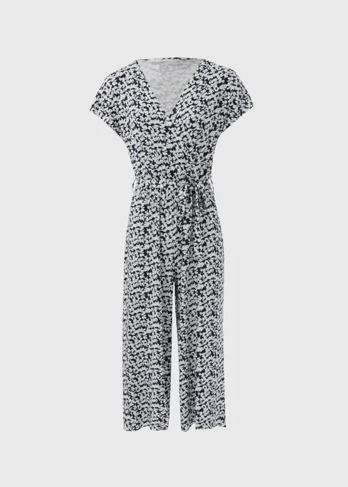 Navy Jersey Wrap Jumpsuit - 8 Image 5