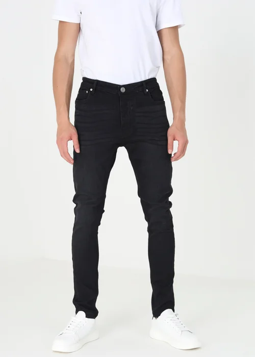 Brave Soul Charcoal Cotton Blend Skinny Fit Denim Jeans - 28/L32 Image 1