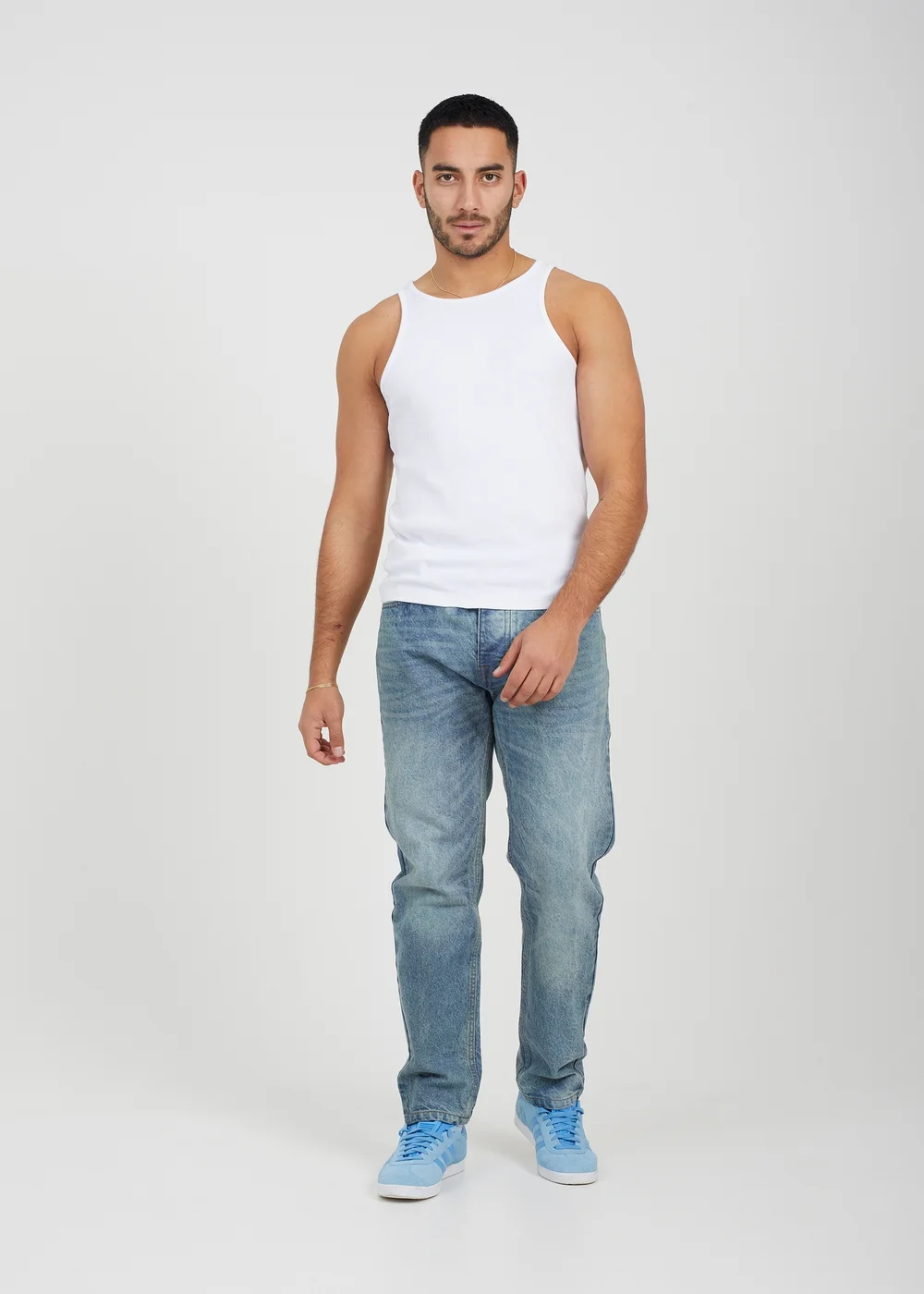 Brave Soul Blue Cotton Loose Fit Denim Jeans - 28 waist 32 leg Image 3
