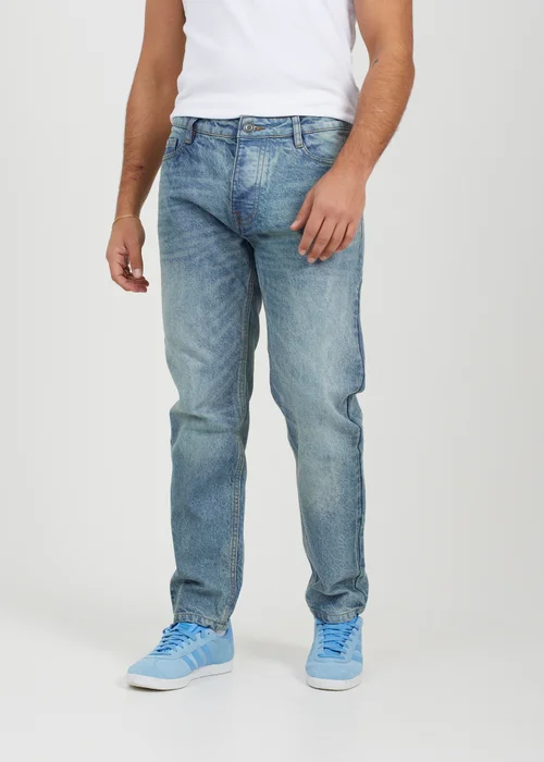 Brave Soul Blue Cotton Loose Fit Denim Jeans - 28 waist 32 leg Image 1