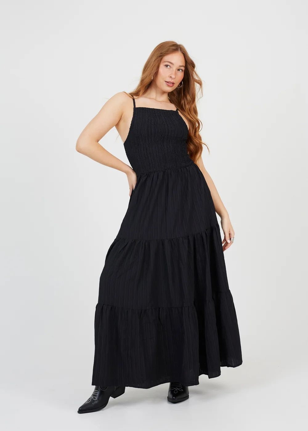 Brave Soul Black Tiered Maxi Dress - XS Image 1