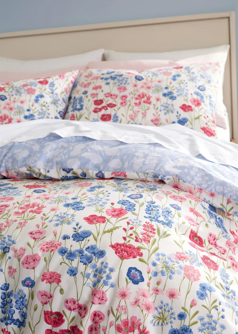 Bianca Fine Linens Olivia Floral 200 Thread Count Cotton Reversible Duvet Cover Set - Single Image 4