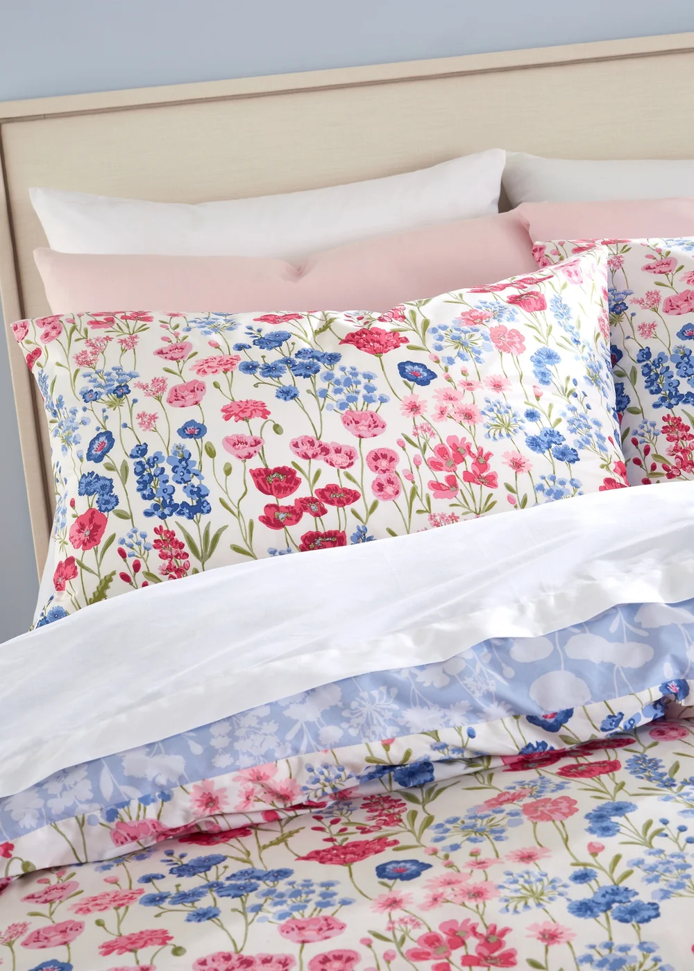 Bianca Fine Linens Olivia Floral 200 Thread Count Cotton Reversible Duvet Cover Set - Single Image 3