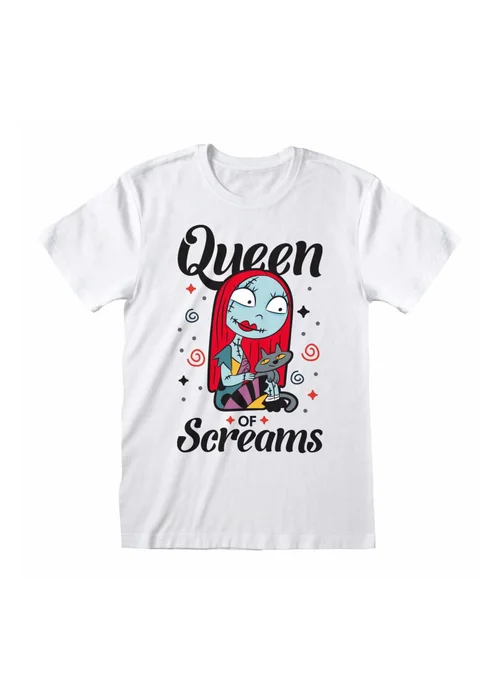 Disney White Nightmare Before Christmas Queen Of Screams T-Shirt - Small Image 3