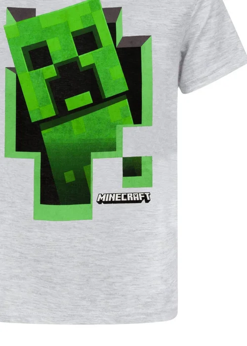 Minecraft Boys Grey Creeper Inside T-Shirt (7-15yrs) - Age 11-12 Years Image 5