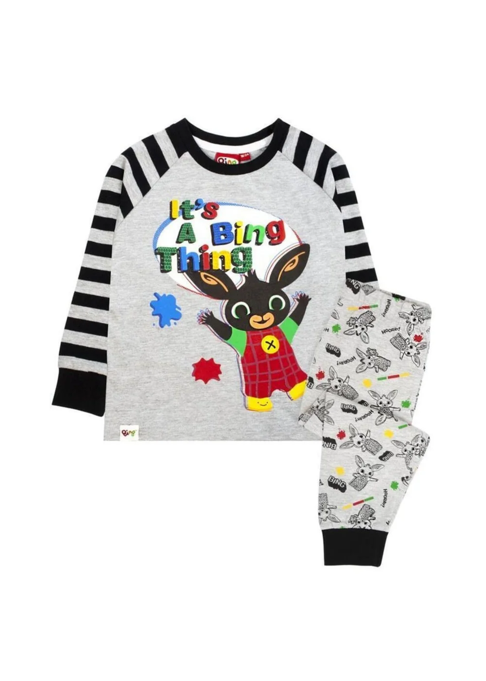 Bing Bunny Boys Black/Grey Long-Sleeved Pyjama Set (1-5yrs) - Age 2 - 3 Years Image 4