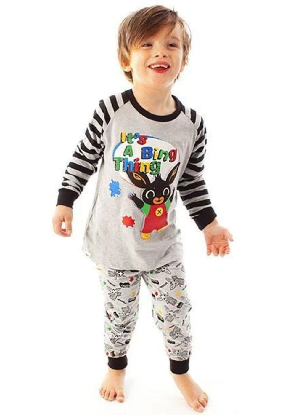 Bing Bunny Boys Black/Grey Long-Sleeved Pyjama Set (1-5yrs) - Age 2 - 3 Years Image 5
