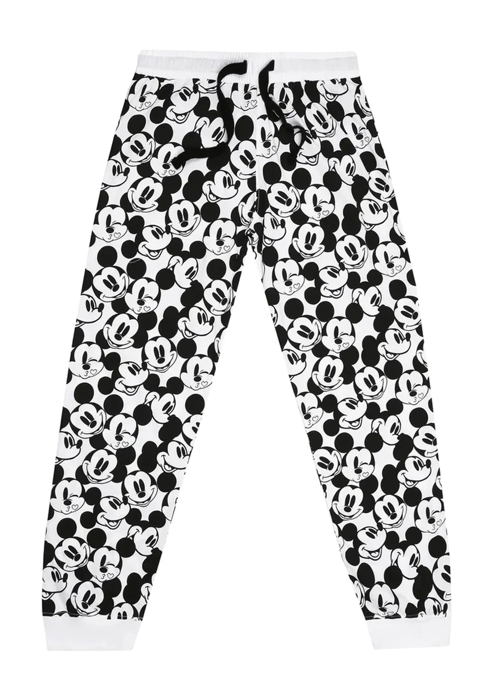Disney White/Black Snooze Mickey Mouse Long Pyjama Set - Small Image 5