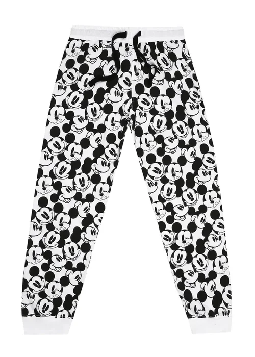 Disney White/Black Snooze Mickey Mouse Long Pyjama Set - Small Image 5