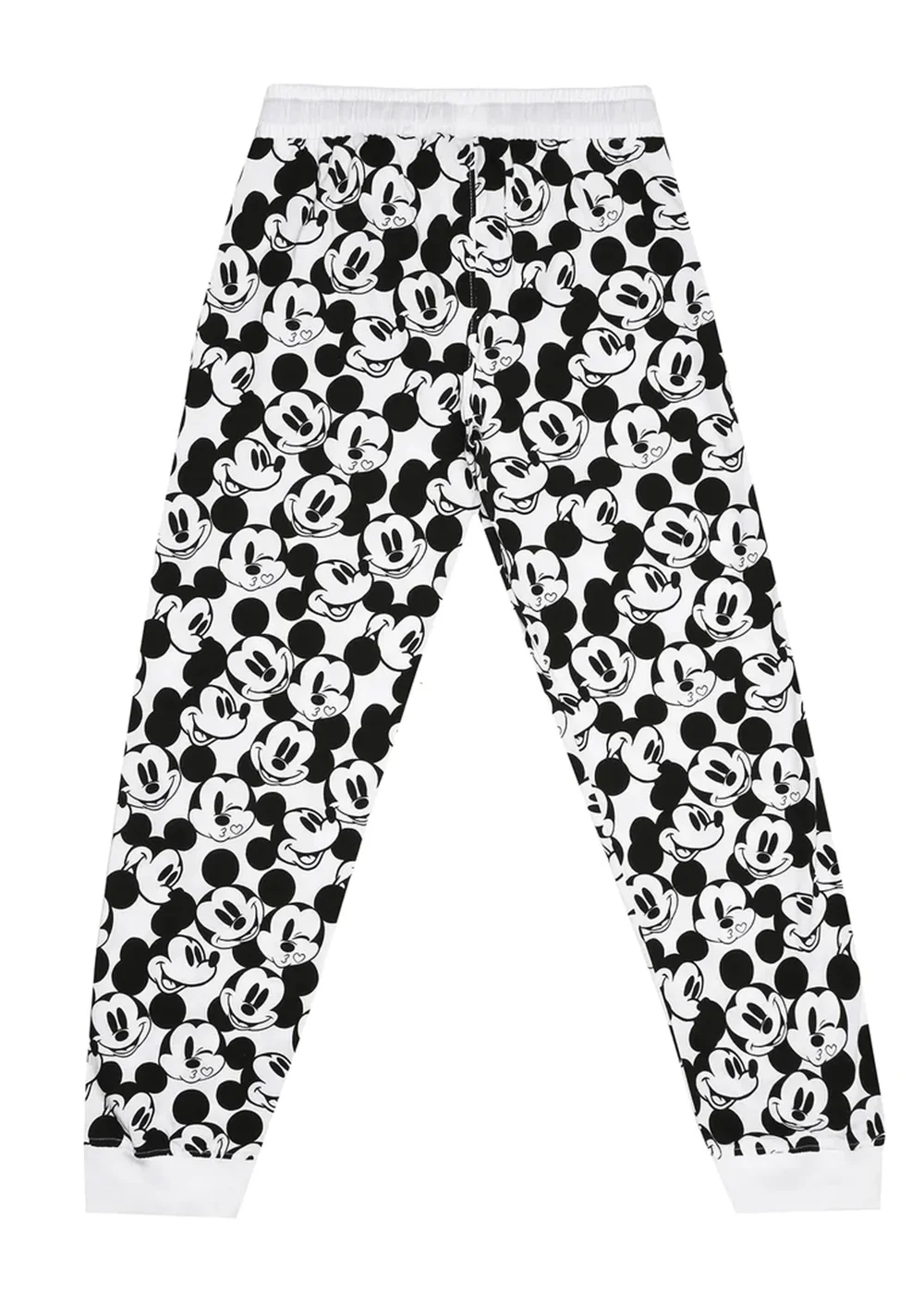 Disney White/Black Snooze Mickey Mouse Long Pyjama Set - Small Image 6