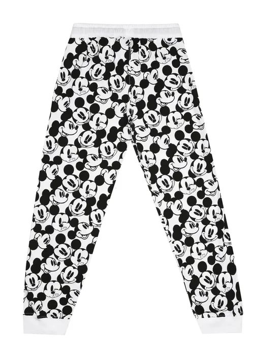 Disney White/Black Snooze Mickey Mouse Long Pyjama Set - Small Image 6