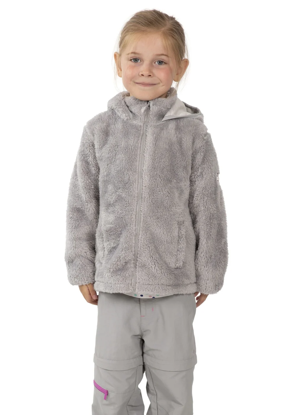 Trespass Girls Light Grey Violetta Fluffy Fleece Jacket (2-12yrs) - 2-3 Yrs Image 3