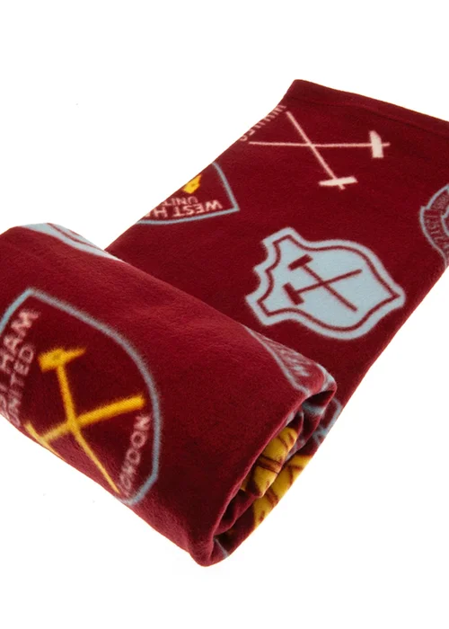 West Ham United FC Maroon Fleece Blanket - One Size Image 2
