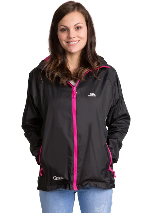 Trespass Black Qikpac Packaway Waterproof Jacket - 2XS Image 2