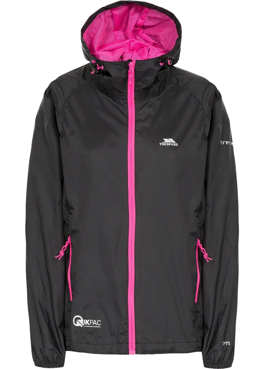 Trespass Black Qikpac Packaway Waterproof Jacket - 2XS Image 4