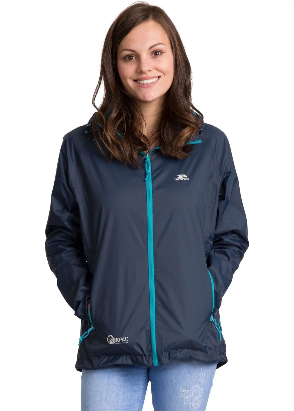 Trespass Navy Qikpac Packaway Waterproof Jacket - 2XS Image 1
