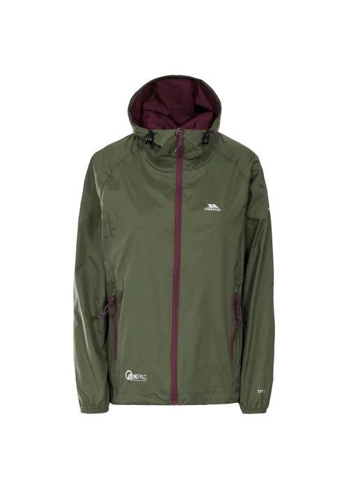 Trespass Grey Green Qikpac Packaway Waterproof Jacket - 2XS Image 4