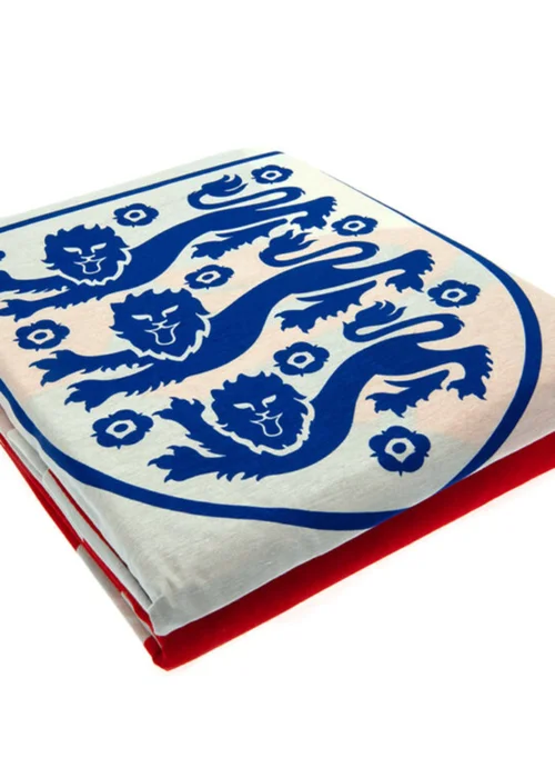 England FA White / Light Blue 3 Lions Duvet Cover Set - Single Image 2