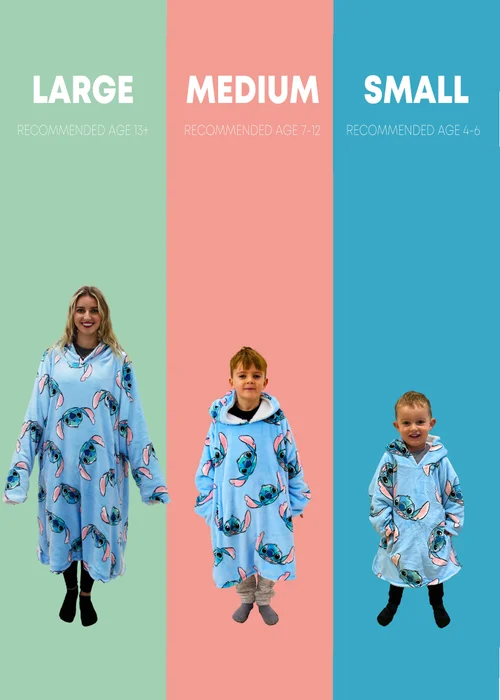 Disney Stitch Hooded Wearable Snuggle Fleece - Small Image 3