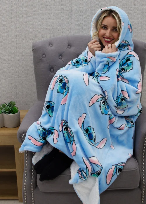 Disney Stitch Hooded Wearable Snuggle Fleece - Small Image 2