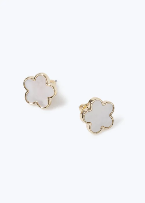 White Flower Earrings - One Size Image 2
