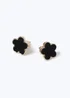Black Flower Earrings - One Size Image 2