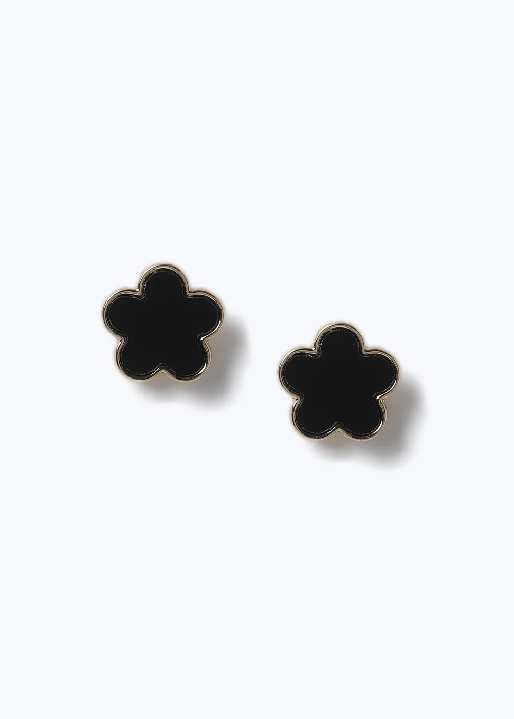 Black Flower Earrings - One Size Image 1